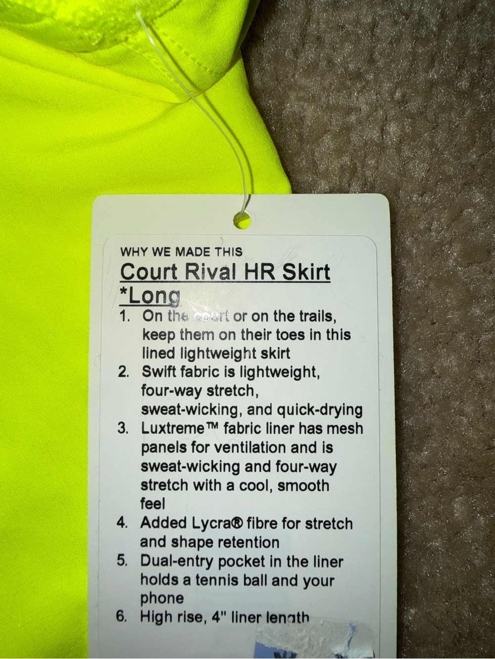 Lululemon Court Rival High-Rise Skirt NWT Long - Size 10 - Picture 5 of 15